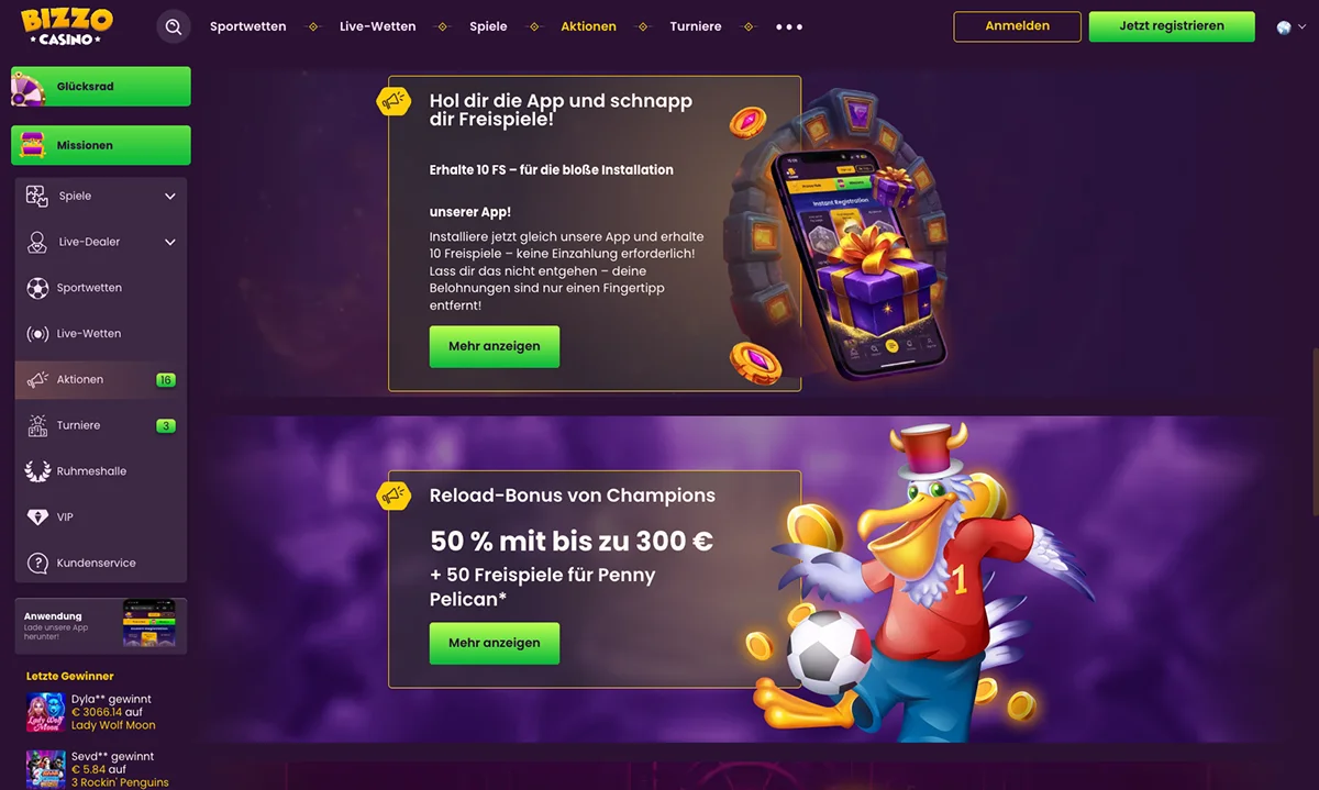 Bizzo Casino Lade Die Mobile App Herunter